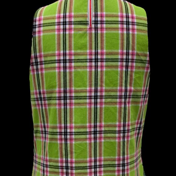 NWT Queen Of Sparkles Green Plaid Oversized Shamrock Cotton Tank Dress - Picture 6 of 6